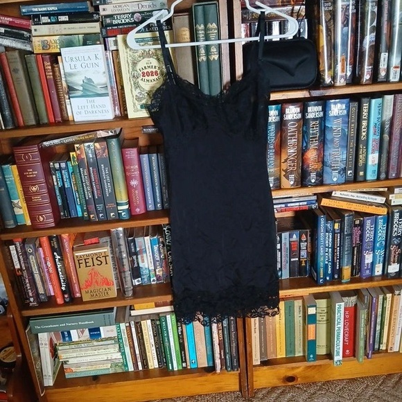Other - Black Lace Trim Slip Dress